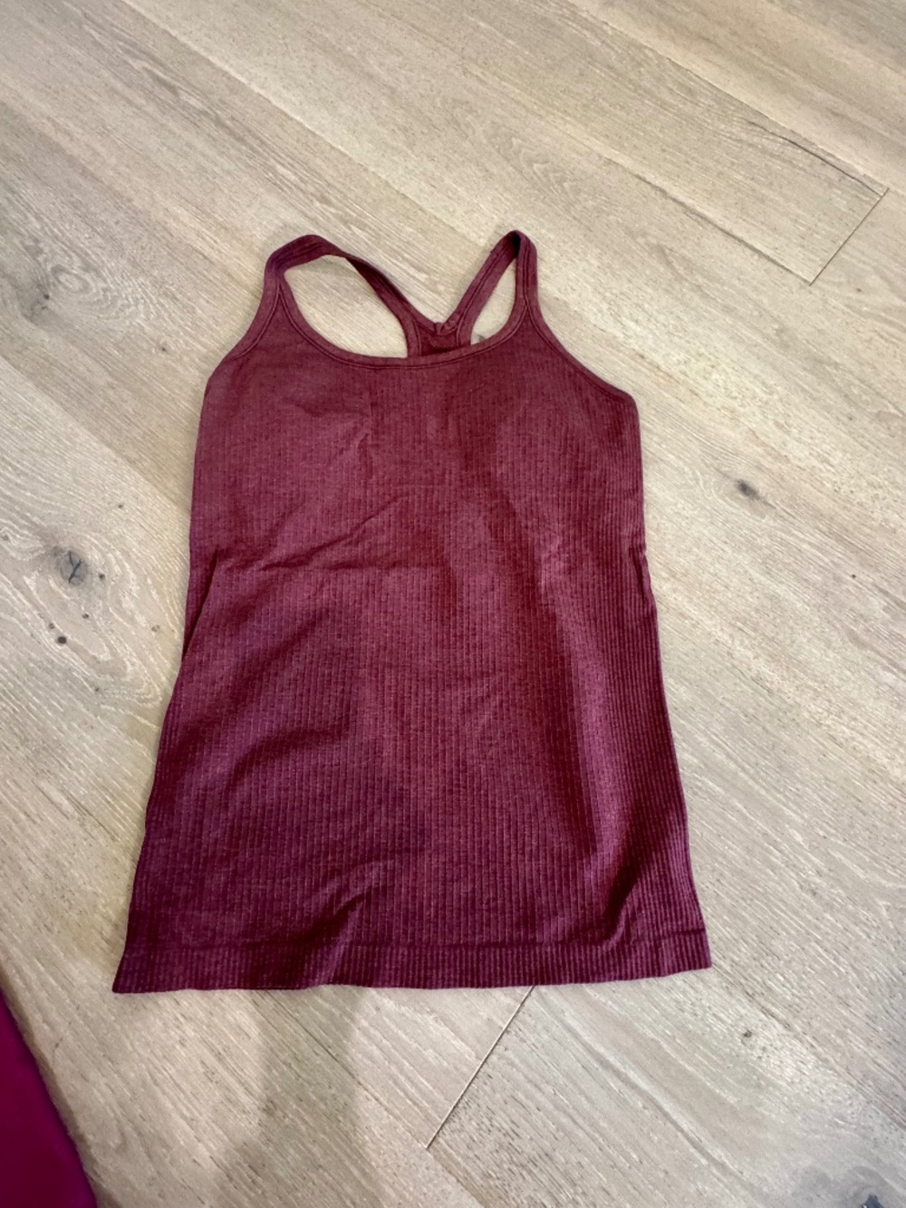 Womens Lululenon Ebb to Street Maroon Tank Top